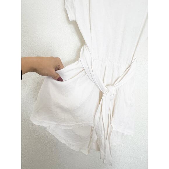 Free People Easy Street Wrap Romper Sz Medium Cream Lightweight Boho Loungewear - Picture 8 of 11